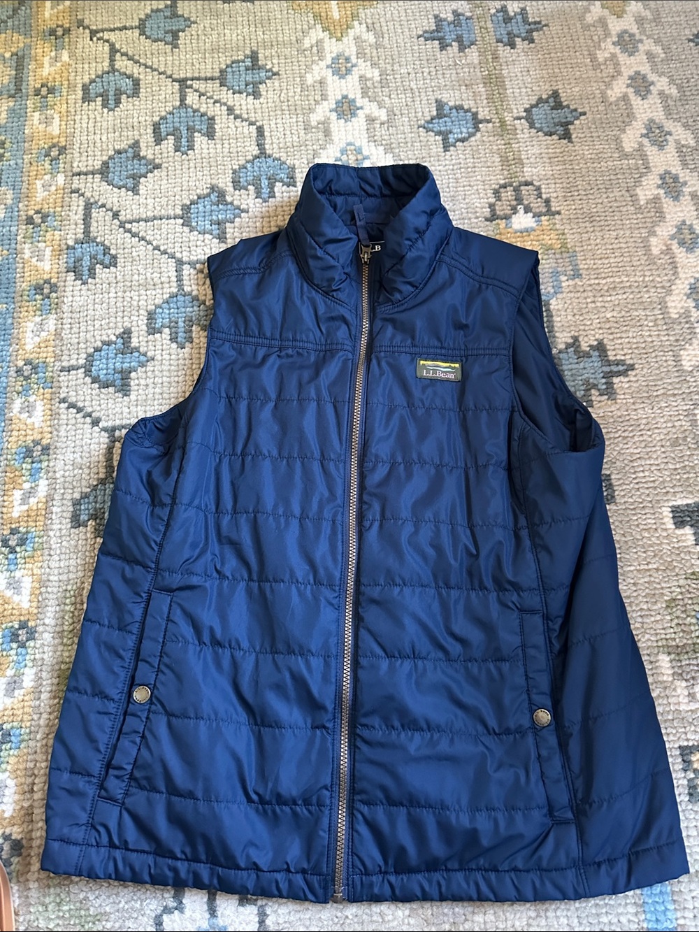 L.L. Bean Navy Blue Quilted Full-Zip Vest